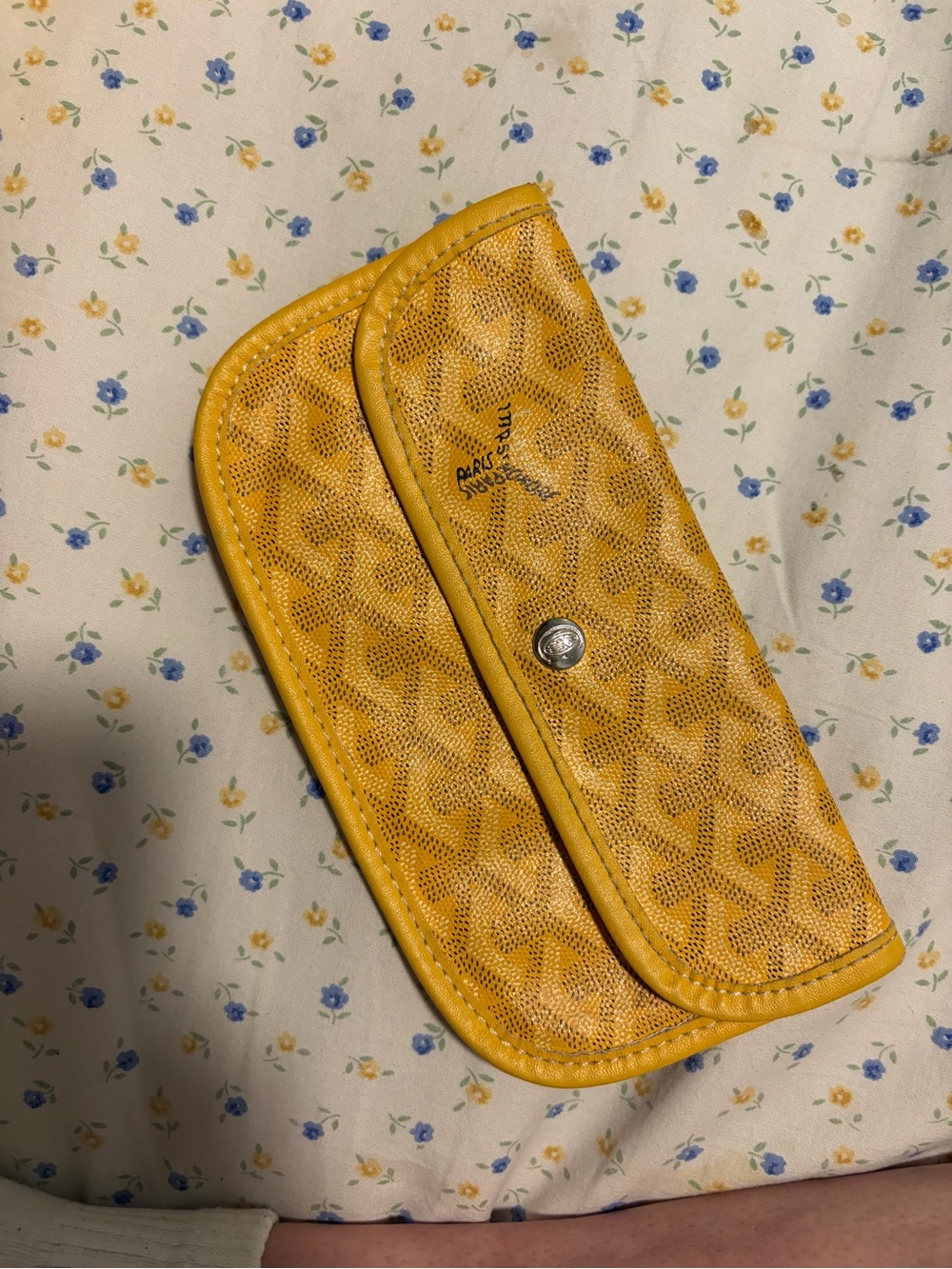 Yellow Women's Patterned Leather Wallet